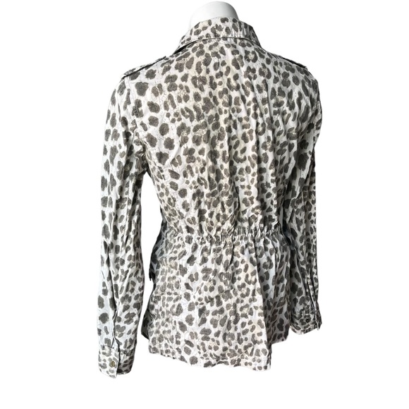 Lily Aldridge For Velvet Leopard Print Utility Jacket, Sz M - Picture 6 of 13